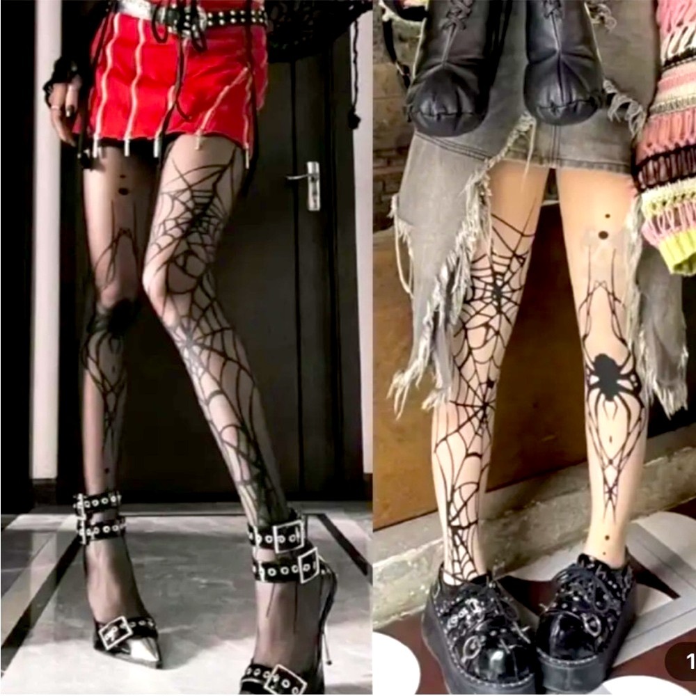 2/$20 Pairs of Black🕷️Spider Web Tights                    1 Black & 1 Beige
